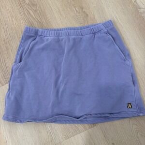Teddy Fresh M Purple Mini Skirt Skater Drawstring Elastic Waist Sweatshirt Solid